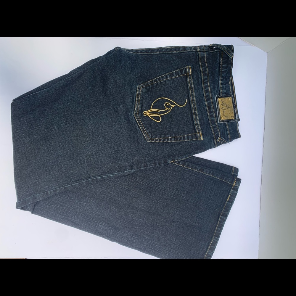 Baby Phat size 9  flare jeans w/ classic kitty cat